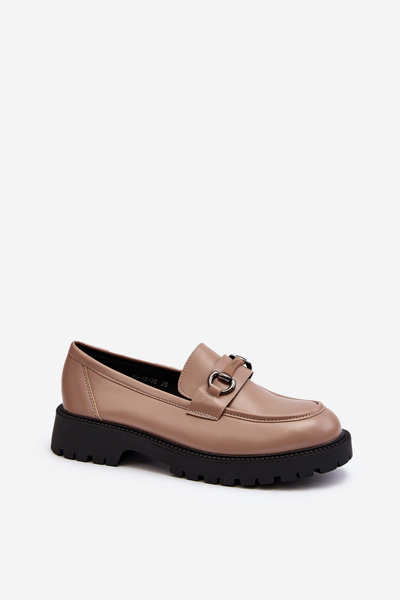 Mocassins Femme Beige En Simili Cuir Ledda