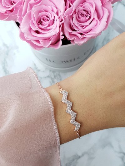 Women's Chain Armband Modisches Muster Rosa Gold Gela
