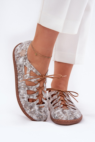 Ballerines En Cuir Avec Découpes Maciejka 06835-25/00-1 Dorées