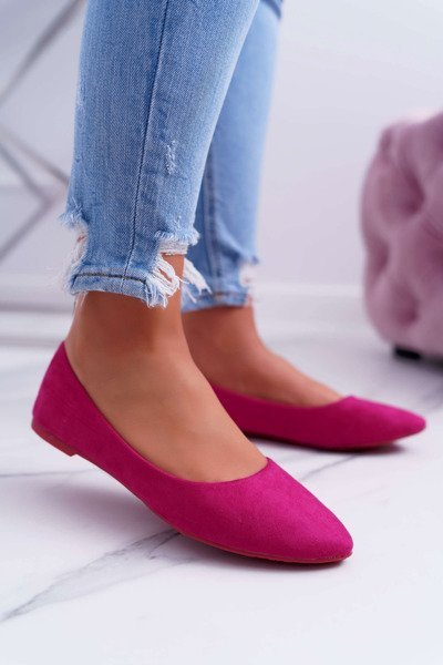 Ballerines En Daim Pour Femme Fuchsia Bon