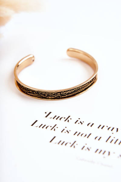 Bracelet à enfiler pour femme avec gaufrage or noir