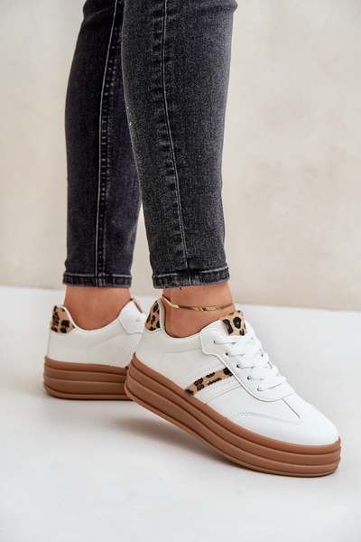 Comfortable Women's Sport Shoes On The Platform White Devan