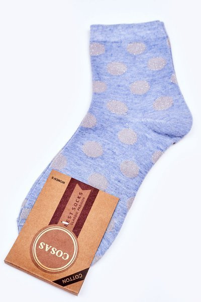 Șosete polka-dot de bumbac pentru femei Cosas Blue