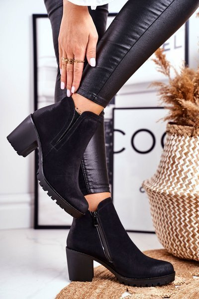 Damen Stiletto Stiefel Warm Schwarz Veronica