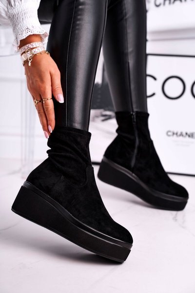 Cizme pentru femei Suede Sergio Leone Bt730 Negru