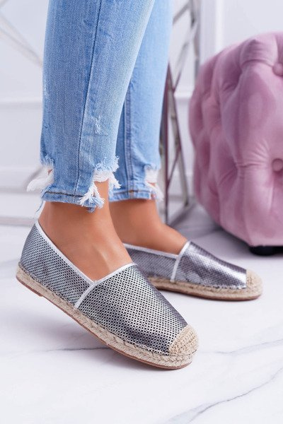 Lu Boo sidabrinės ažūrinės Kimchi espadrilės