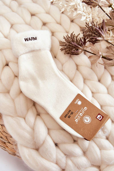 Chaussettes chaudes femme blanc chaud