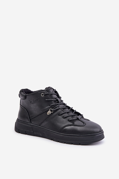 Baskets isolées en cuir bottes hommes Lee Cooper noir LCJ-24-33-2913