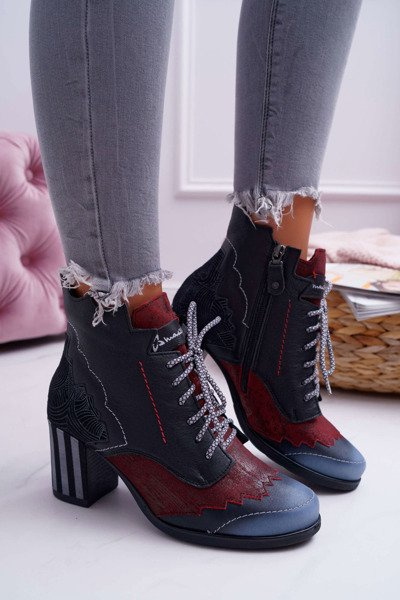 Damen Lederstiefel Stiefel Maciejka Schwarz 03190-01
