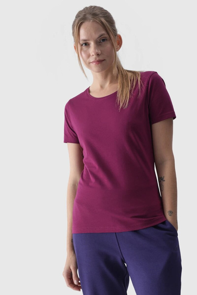 Damen Glattes T-Shirt Mit Logo Lila 4F 4FWMM00TTSHF1845-51S