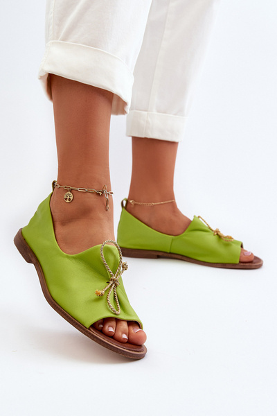 Zazoo 2660 Ballerines Femme En Cuir Citron Vert