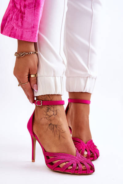 Talons hauts tendance avec strass Fuchsia Jaylen