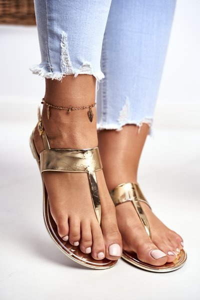 Lu Boo | Gold Mirror Flip Sandalai Nora II klasės.