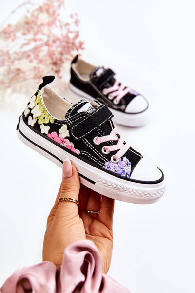 Baskets Enfant Tissu Imprimé Noir Buster