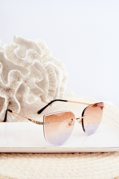 Ochelari de Soare Femeie UV400 Auriu-Maronii