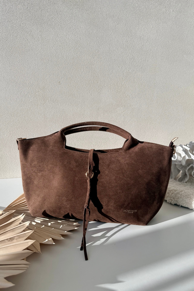 Sac en éco daim chocolat Ivonira