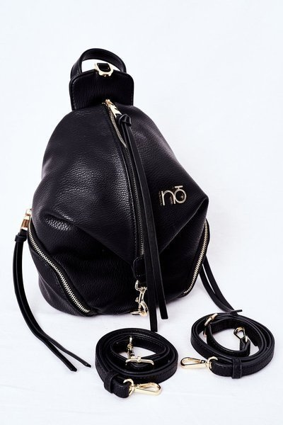 Sac à dos en cuir pour femme 2en1 NOBO K3190 Noir