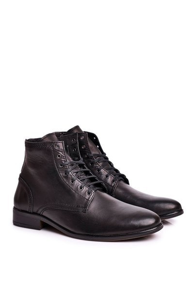 Boots homme cuir noir Bruno