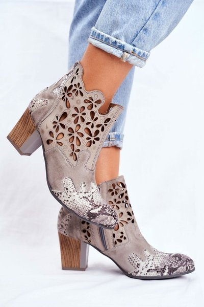 Bottes Femme À Talon Haut Maciejka Cuir Gris 04369-13