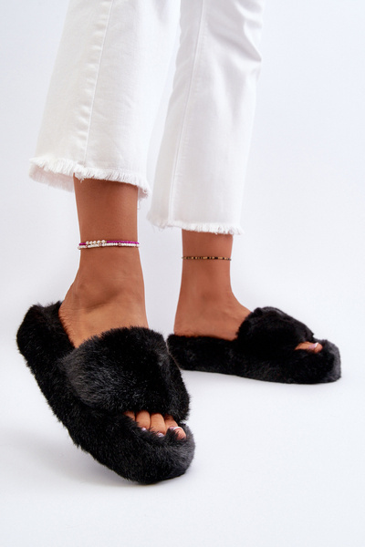 Chaussons Fourrés Femme Noir Stepia