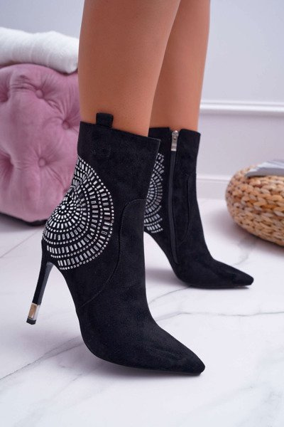 Damen Stiletto Stiefel Schwarz Modisch