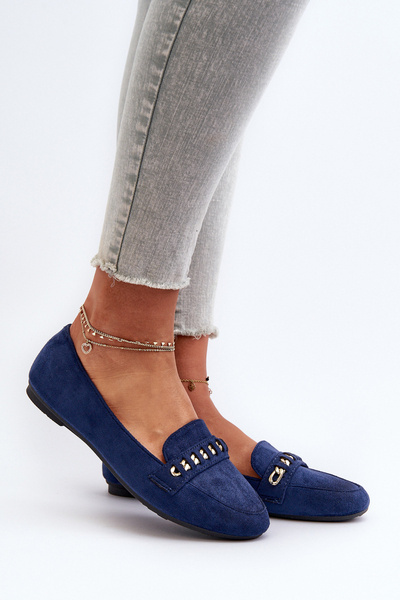 Mocassins Femme Brillants avec Chaîne Marine Aredilla
