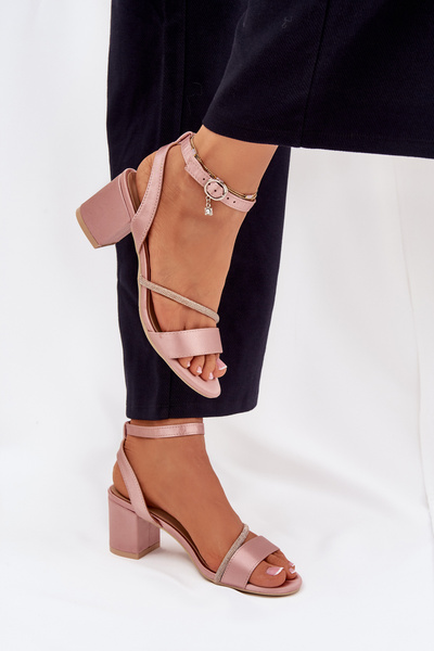 Sandales Femme À Talon Avec Zirconium Vinceza 20268 Beige