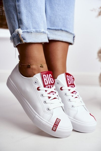 Adidaje din piele pentru femei Big Star EE274302 Alb