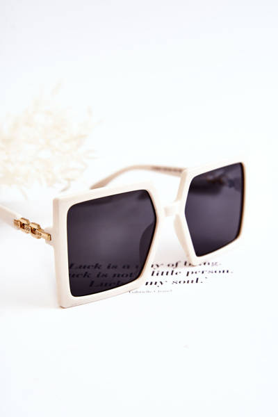 Große quadratische Sonnenbrille V130043 Weiß