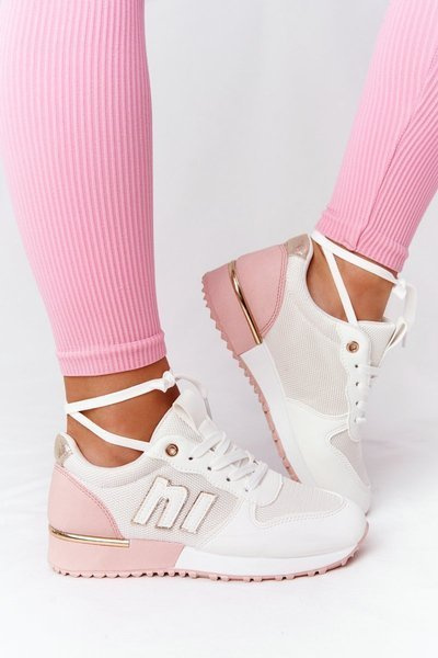 Chaussures de Sport Femme Baskets Blanc-Rose Maddie