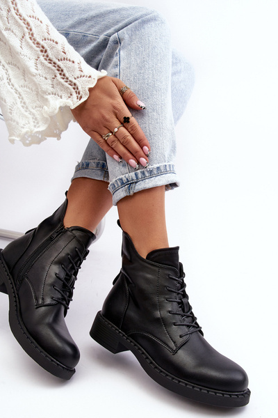 Damen Klassische Flache Stiefel Schwarz Ballisa