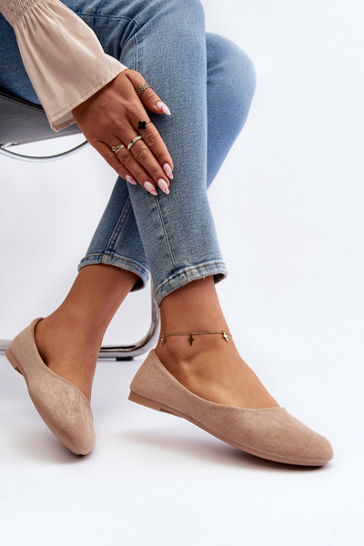 Ballerines en daim beiges pour femmes Lasota