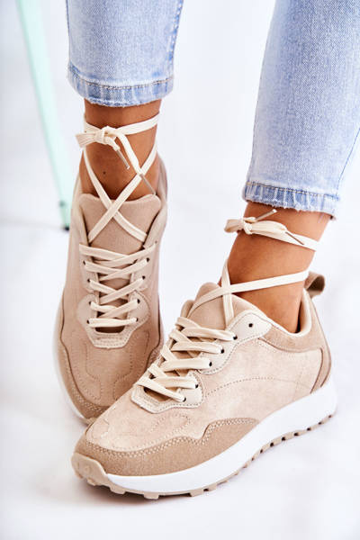 Damen Wildleder Sportschuhe Beige Nayla