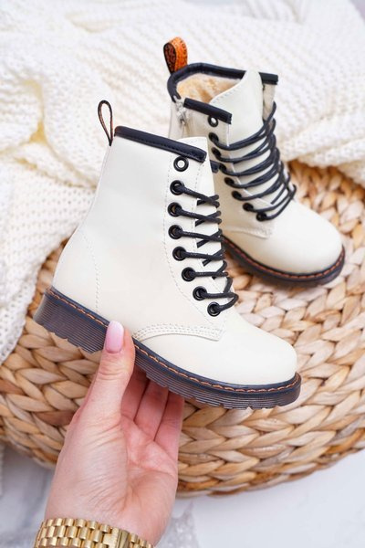 Kids' Warm-up Boots with Zipper Phosphorescent White Gabby