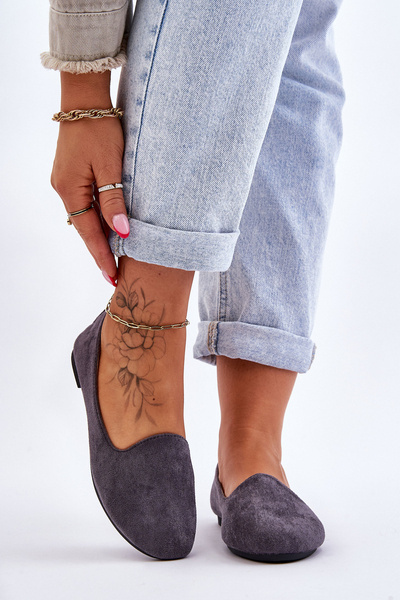 Ballerines Classiques En Daim Gris Nash