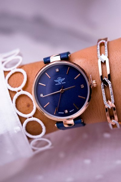 Women's Watch Michael John Navy Blue Narsen