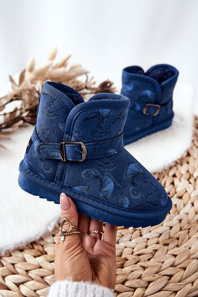 Bottes De Neige Enfant Avec Fourrure Marine Kawai