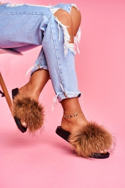 Camel Elsa Naturfell Flip Flops