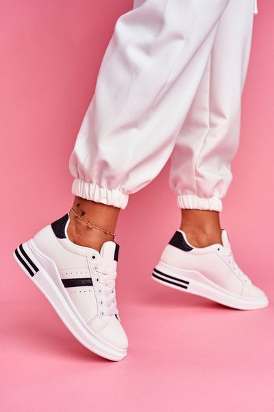 Chaussures de sport pour femmes, brocart noir, Berge blanche