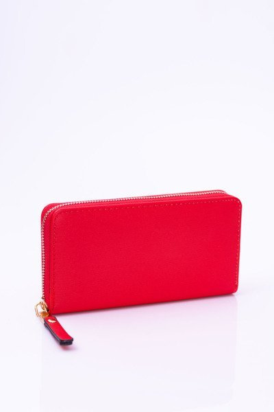 Grand portefeuille rouge côtelé pour femme Gold Hardware