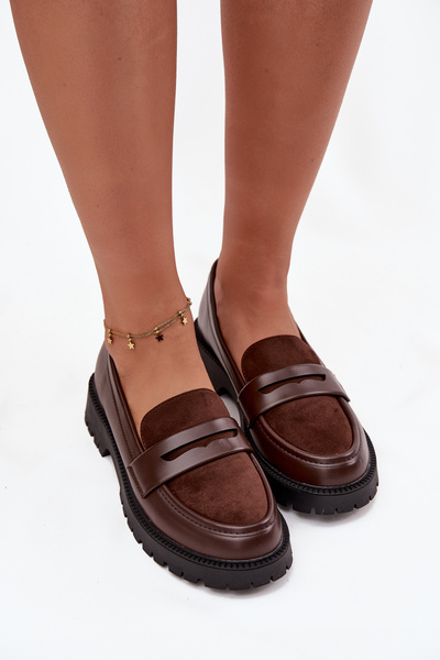 Mocassins pour femmes en cuir écologique chocolat Cailen