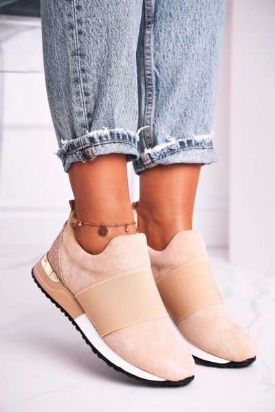 Chaussures de sport pour femmes Baskets Slip-on Beige Say Something