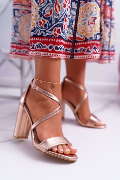 Women's Stiletto Sandals Pink Gold Klaira