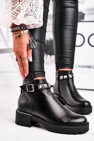 Women’s Boots Leather Warm Black Laura Messi 2055