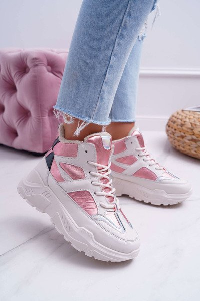 Női sportcipő rózsaszín meleg középső