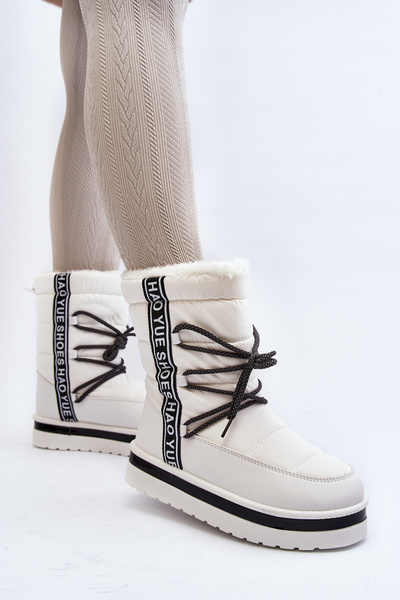 Damen Schneestiefel mit Schnürung Weiß Lilara