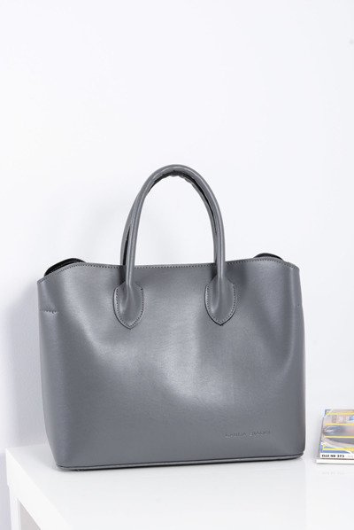 Sac à main + trousse à maquillage femme de coloris gris