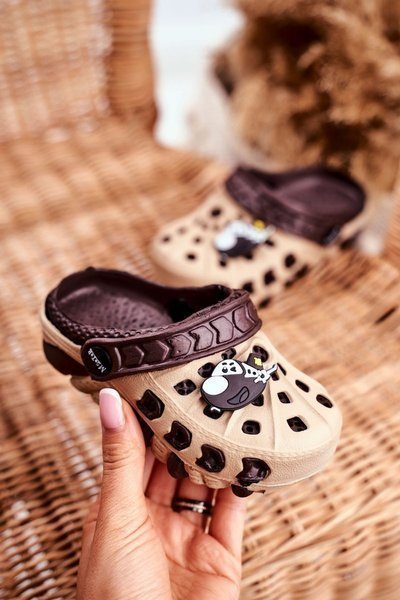 Vaikiški batai Foam Slides Brown Plane Donald