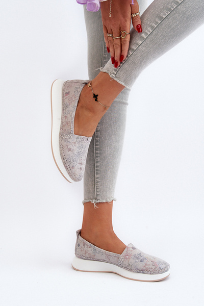 Damen Leder Plateau Espadrilles in Multicolor Chorisa