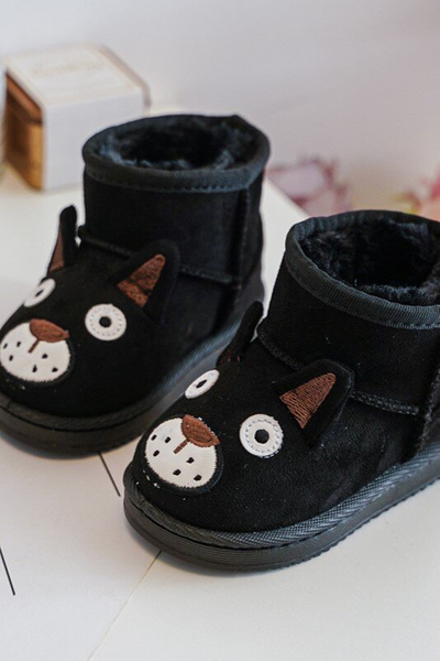 Kinder Gefütterte Stiefel Schneestiefel Schwarz Vavena